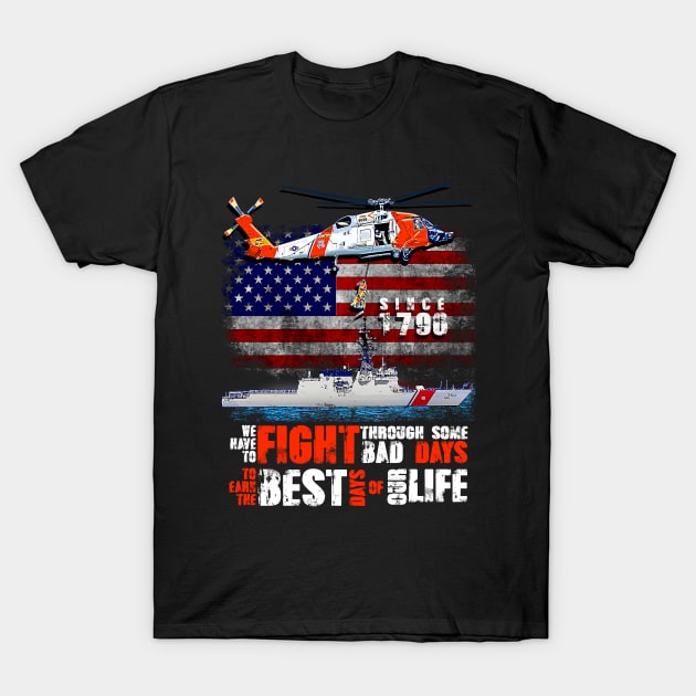 US Coast Guard Veteran T shirt Vintage Veteran Flag T-Shirt by aeroloversclothing